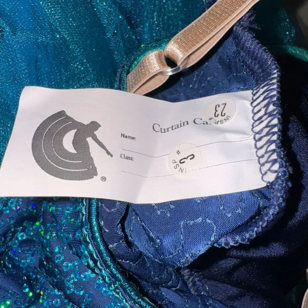Curtain Call Dance Costume Ballet C230 Size CLA Large Size 14 Blue Recital‎